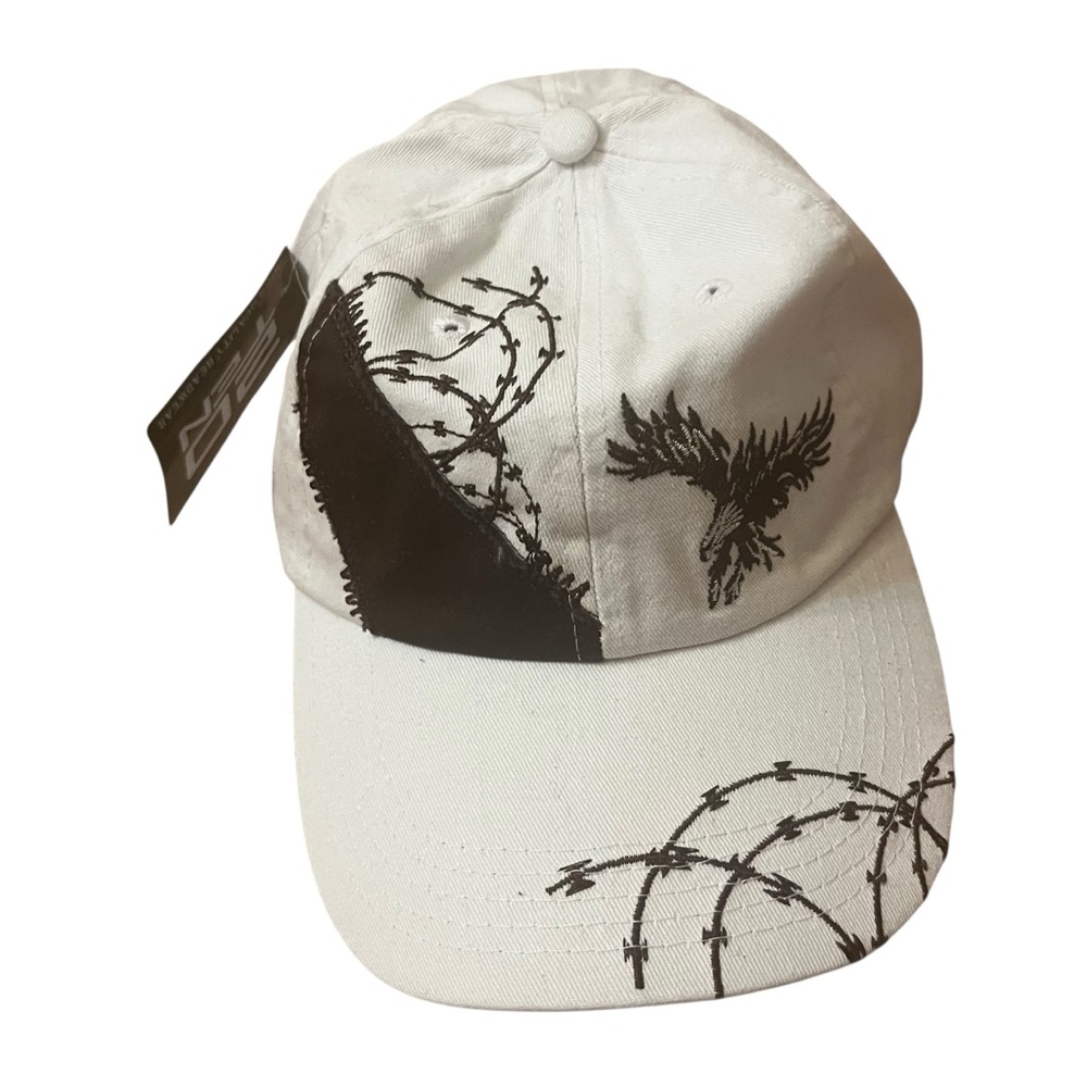 White Barbed Wire Eagle Baseball Cap Streetwear Hat NWT